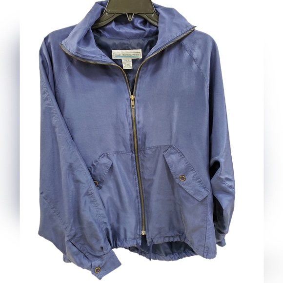 ONE RESOURCE Blue 100% Silk Jacket Vintage women's size Small - Picture 1 of 5